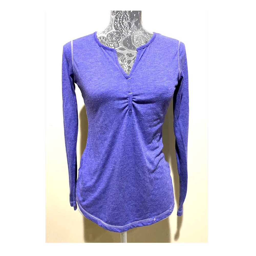 Avia Shirt Purple Gathered Fitness Activewear Shirt Athletic Pullover Top Run S